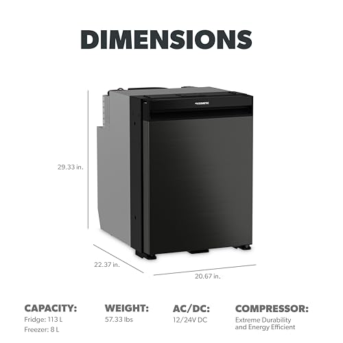 Dometic NRX 115C | Compressor Refrigerator | 113 L | Dark Silver Front | Easy To Use Control Panel